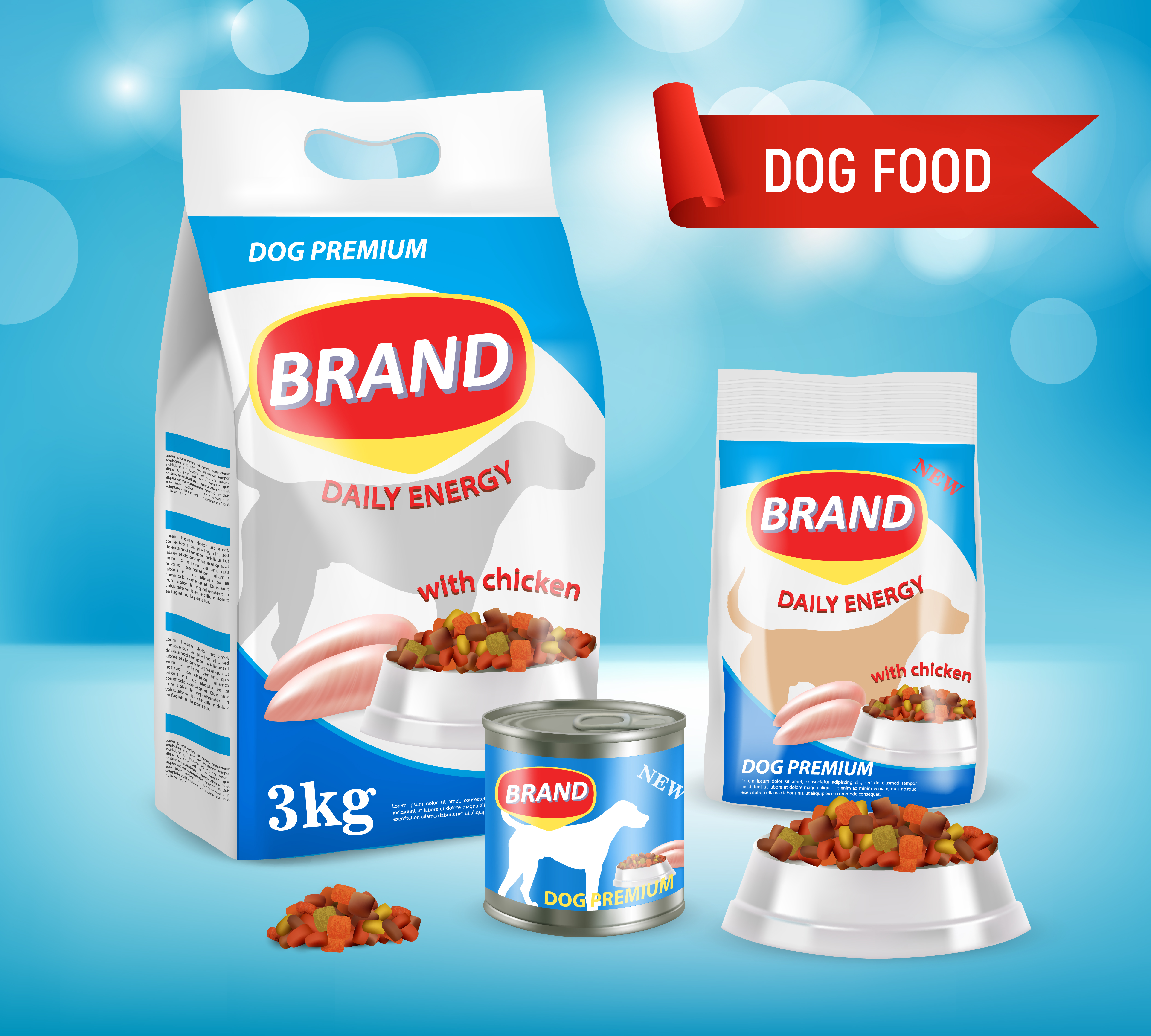 Premium Dog Food Advertisement | Daily Energy Chicken Flavor Pet Food