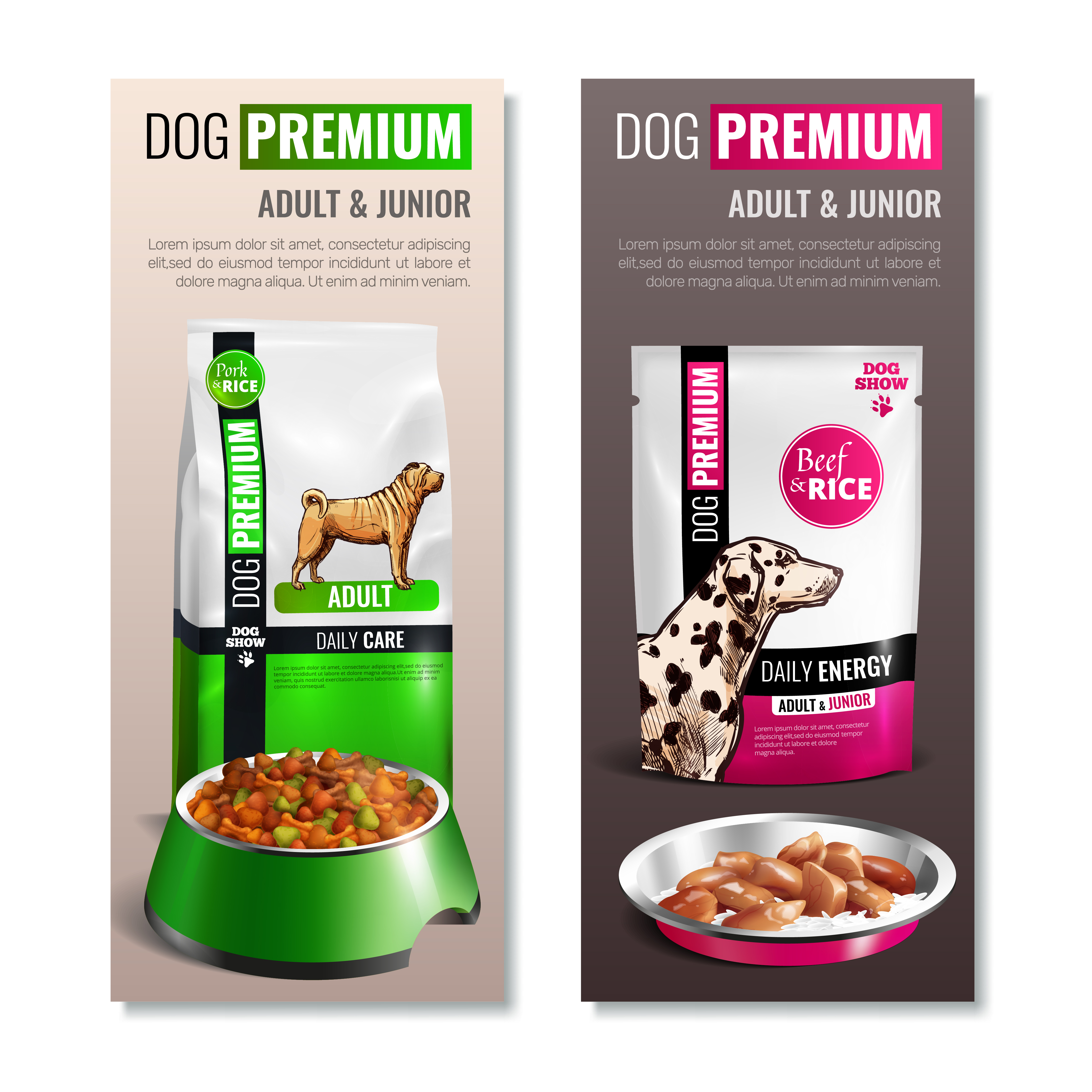 Premium Dog Food Advertisement | Daily Energy Chicken Flavor Pet Food