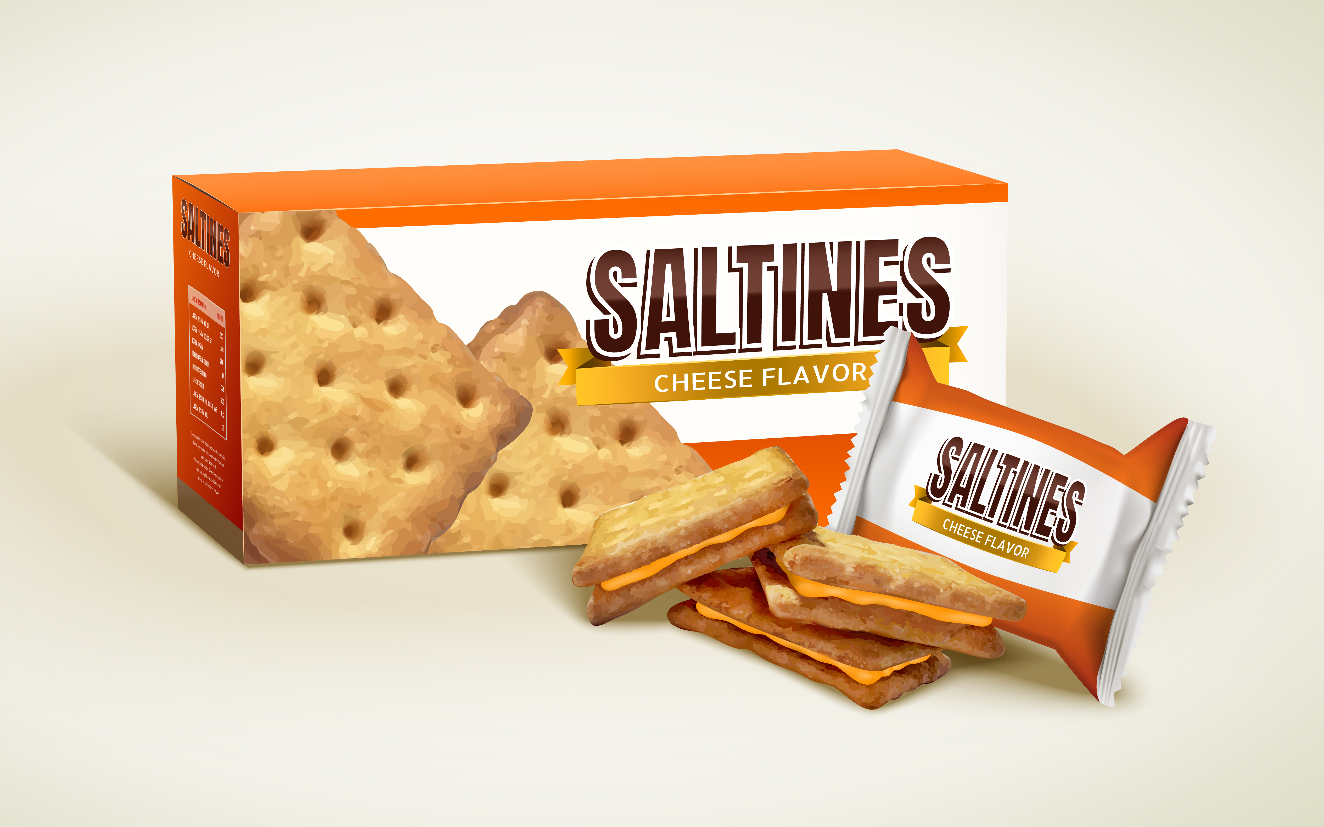 Saltines Cheese Flavor Promo | Crispy Cracker Snack Advertisement
