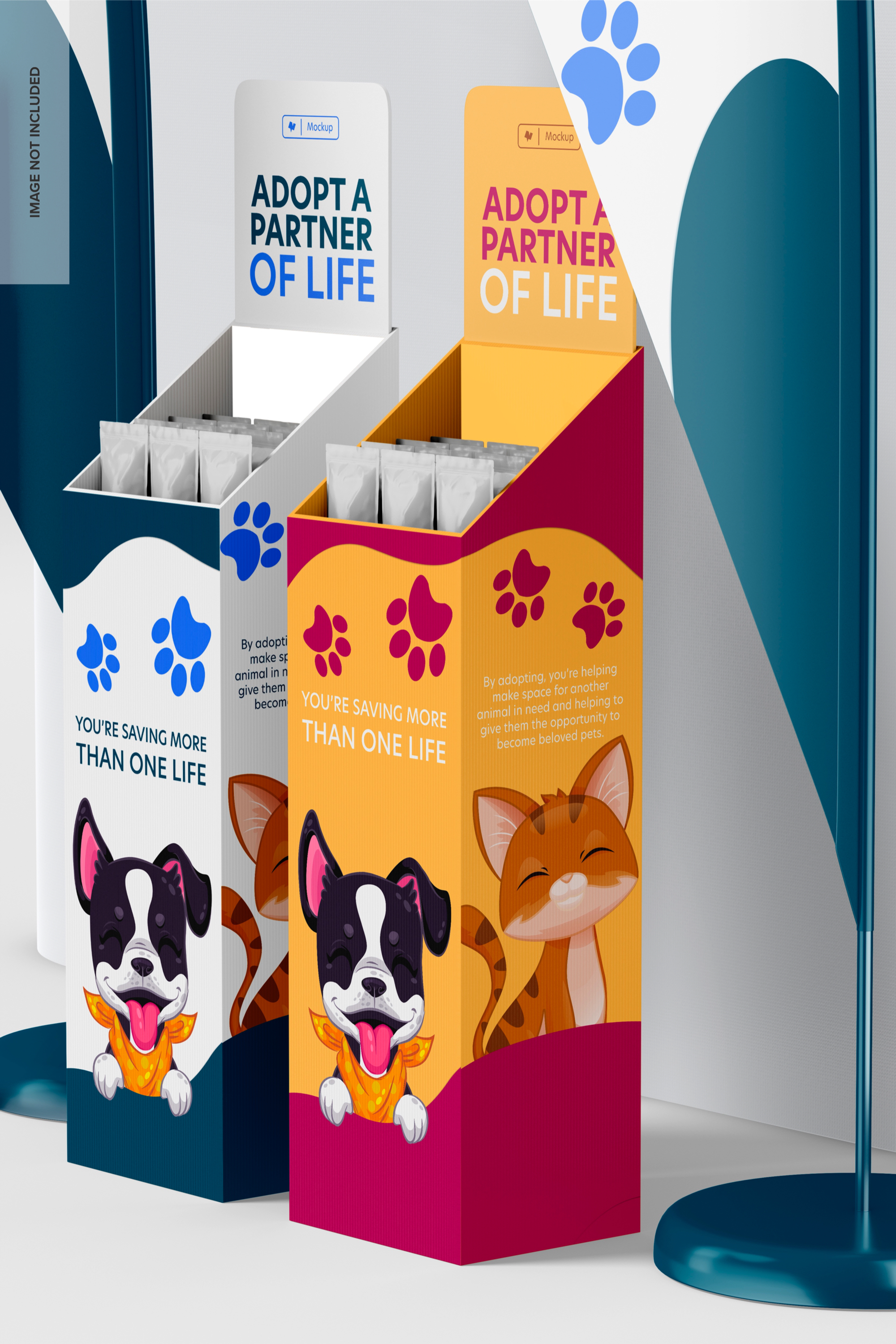 Pet Adoption Display Box Mockup | Adopt a Partner of Life Campaign Design