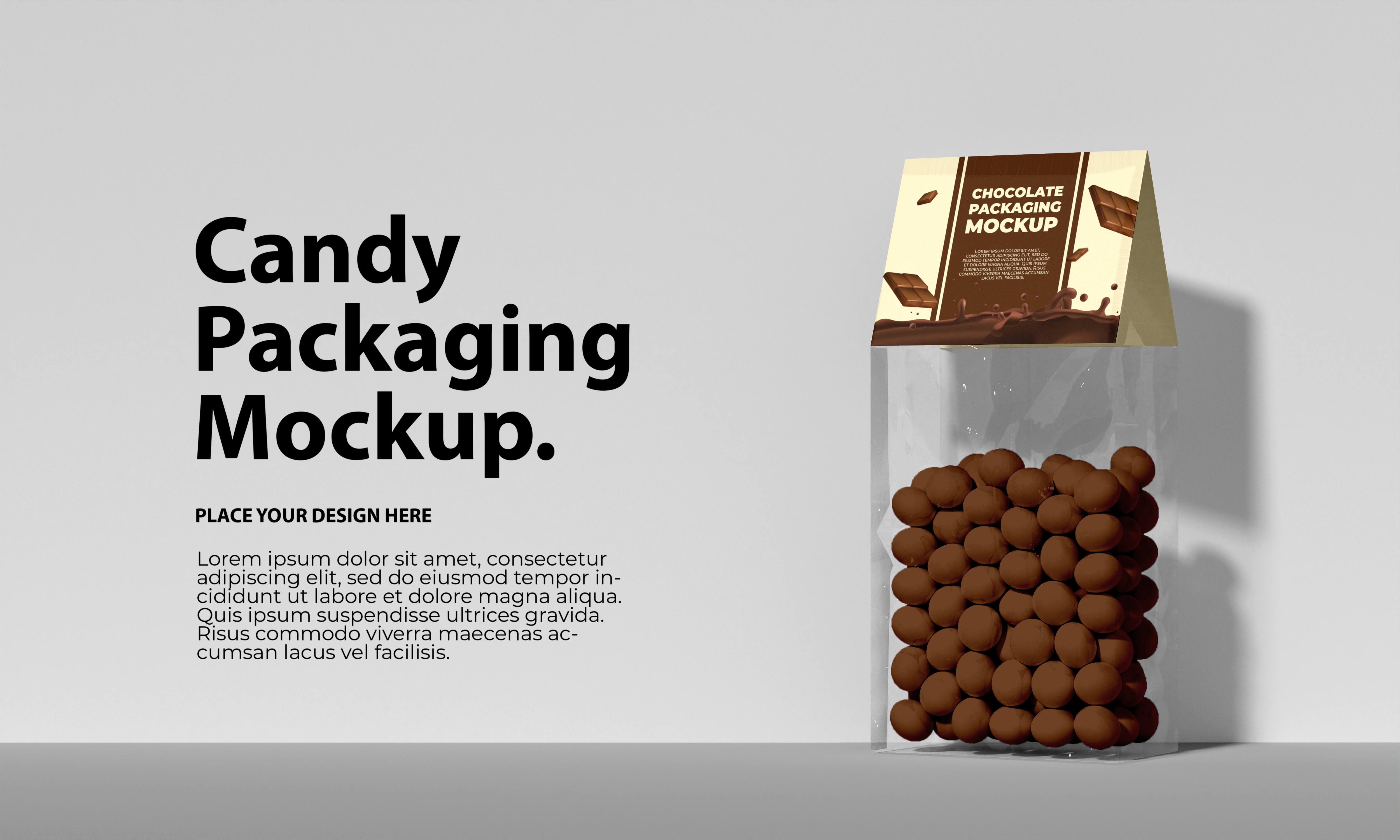 Chocolate Candy Packaging Mockup | Premium Sweet Product Design