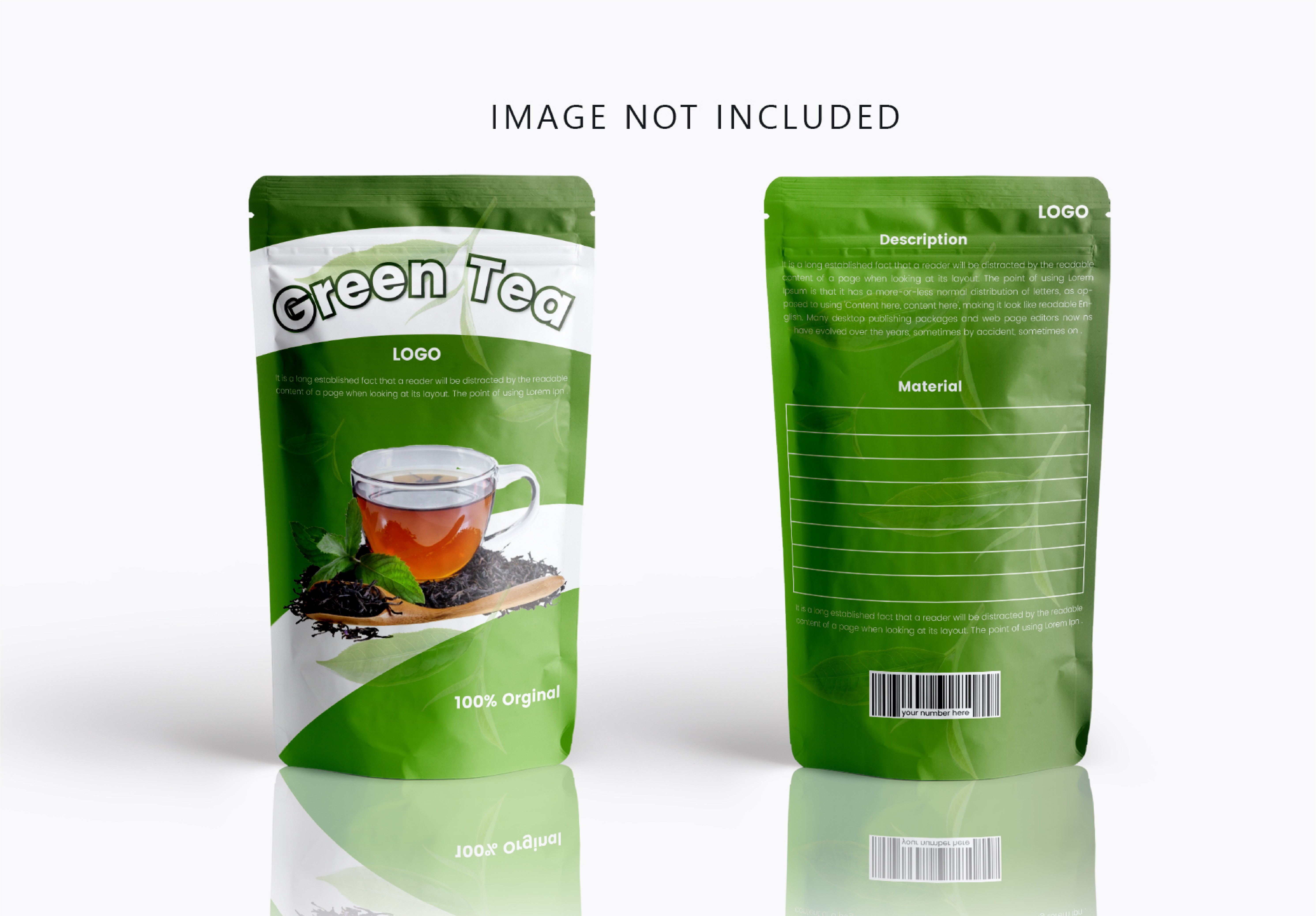Green Tea Pouch Packaging Promo | Natural Tea Product Advertisement