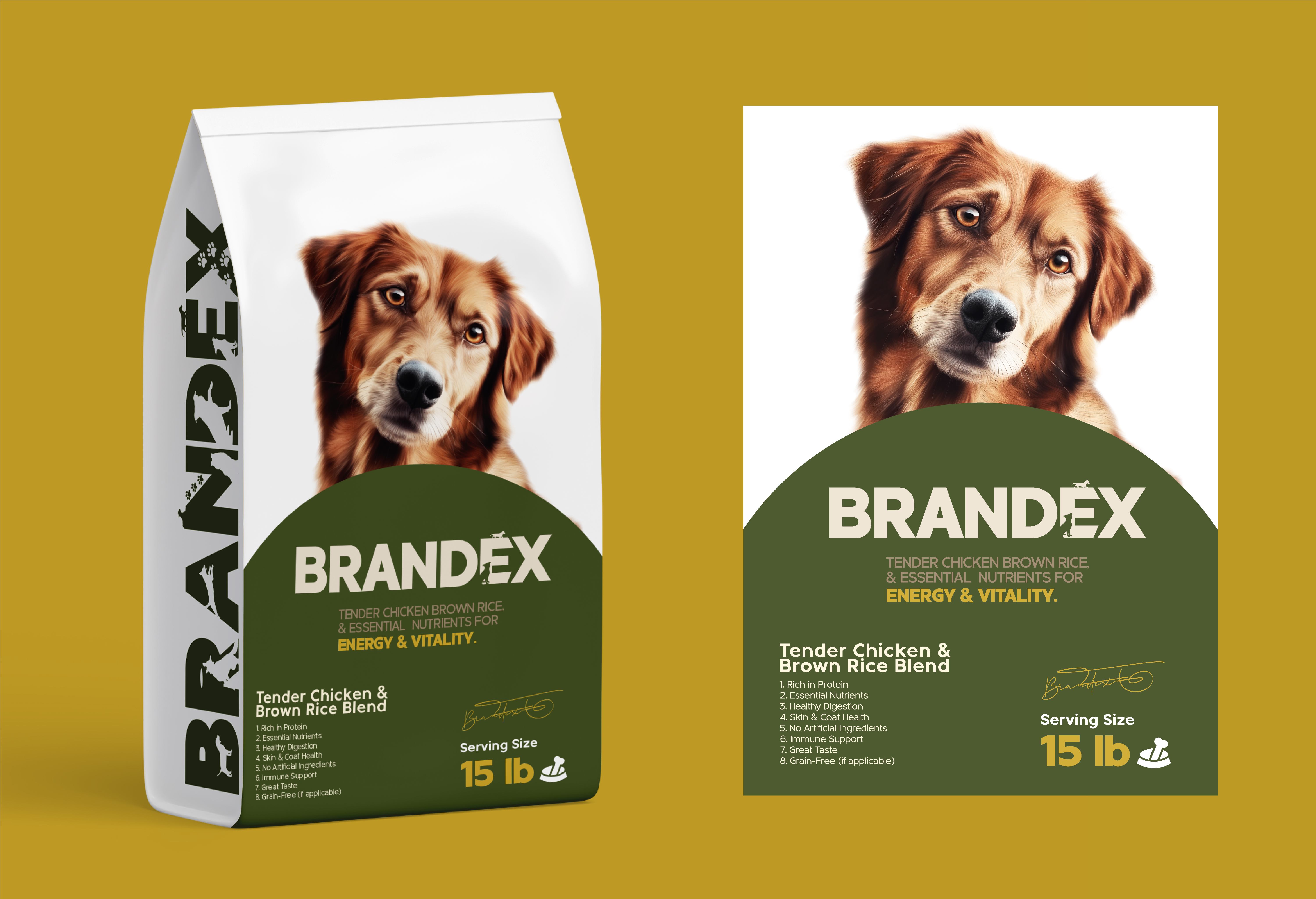 Premium Dog Food Packaging Design | Brandex Pet Food Product Mockup