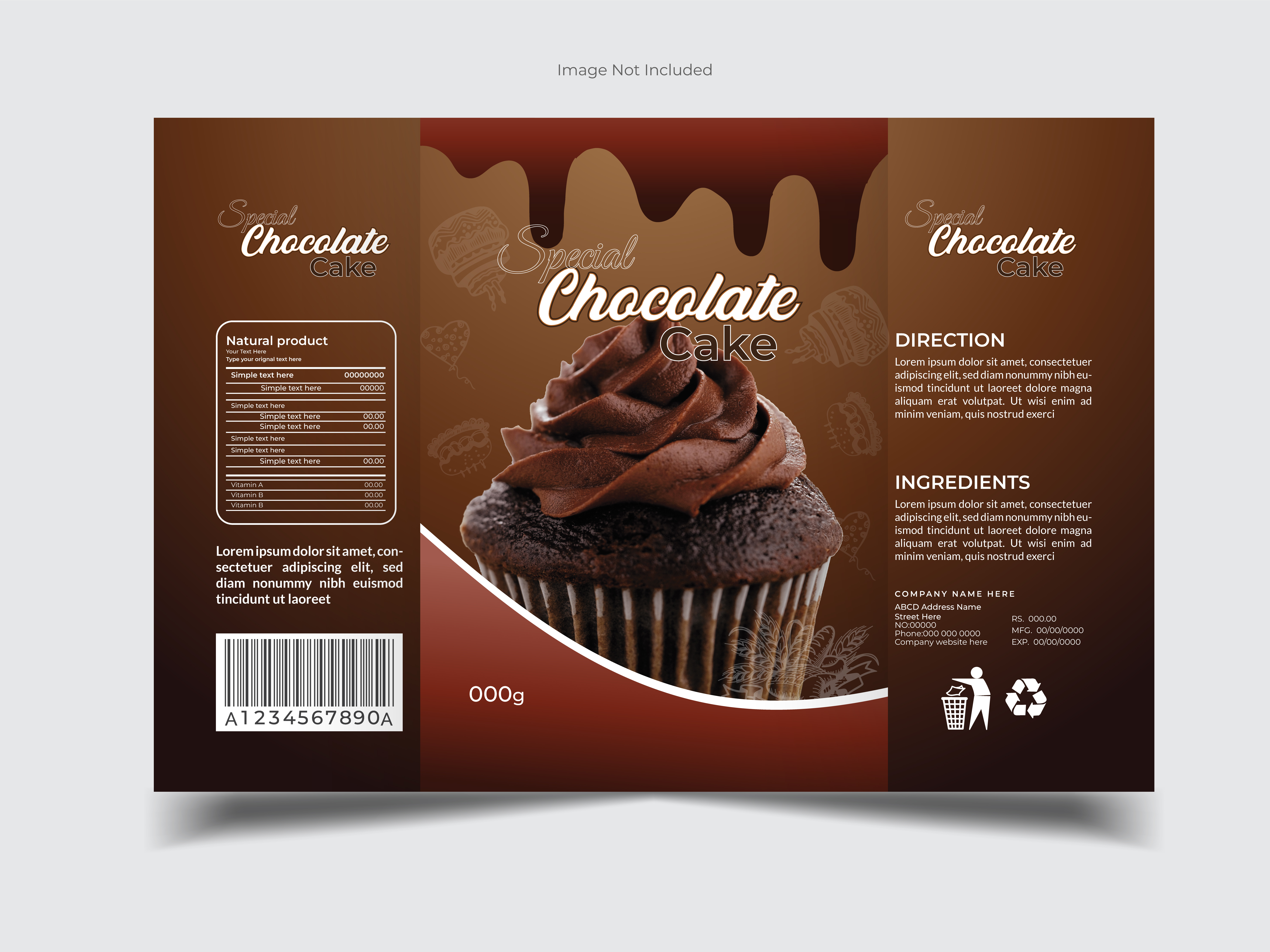 Special Chocolate Cake Packaging Design | Premium Bakery Product Mockup
